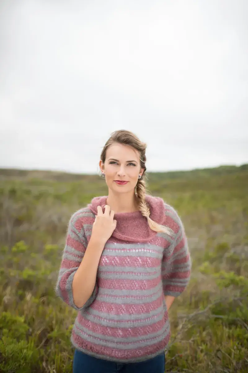 Lace Striped Pullover